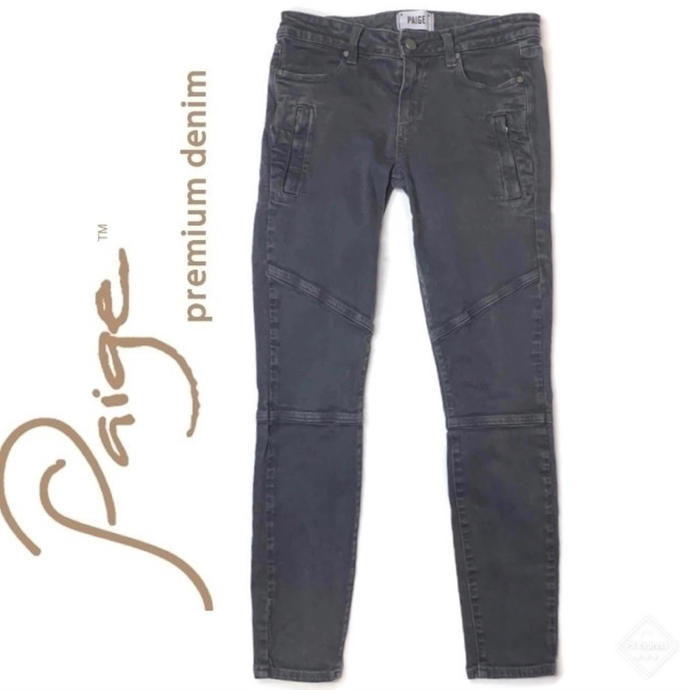 Paige Denim 'Marley' Skinny Moto Pants Gray Sz  27